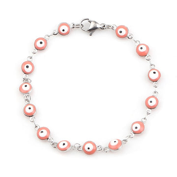 Beautiful 304 Stainless Steel Bracelets For Women Turkish eye Multicolor Evil Eye Bracelets Enamel Jewelry Gifts brace, 1 Piece daiiibabyyy